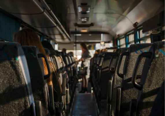 interior seating of a motorcoach